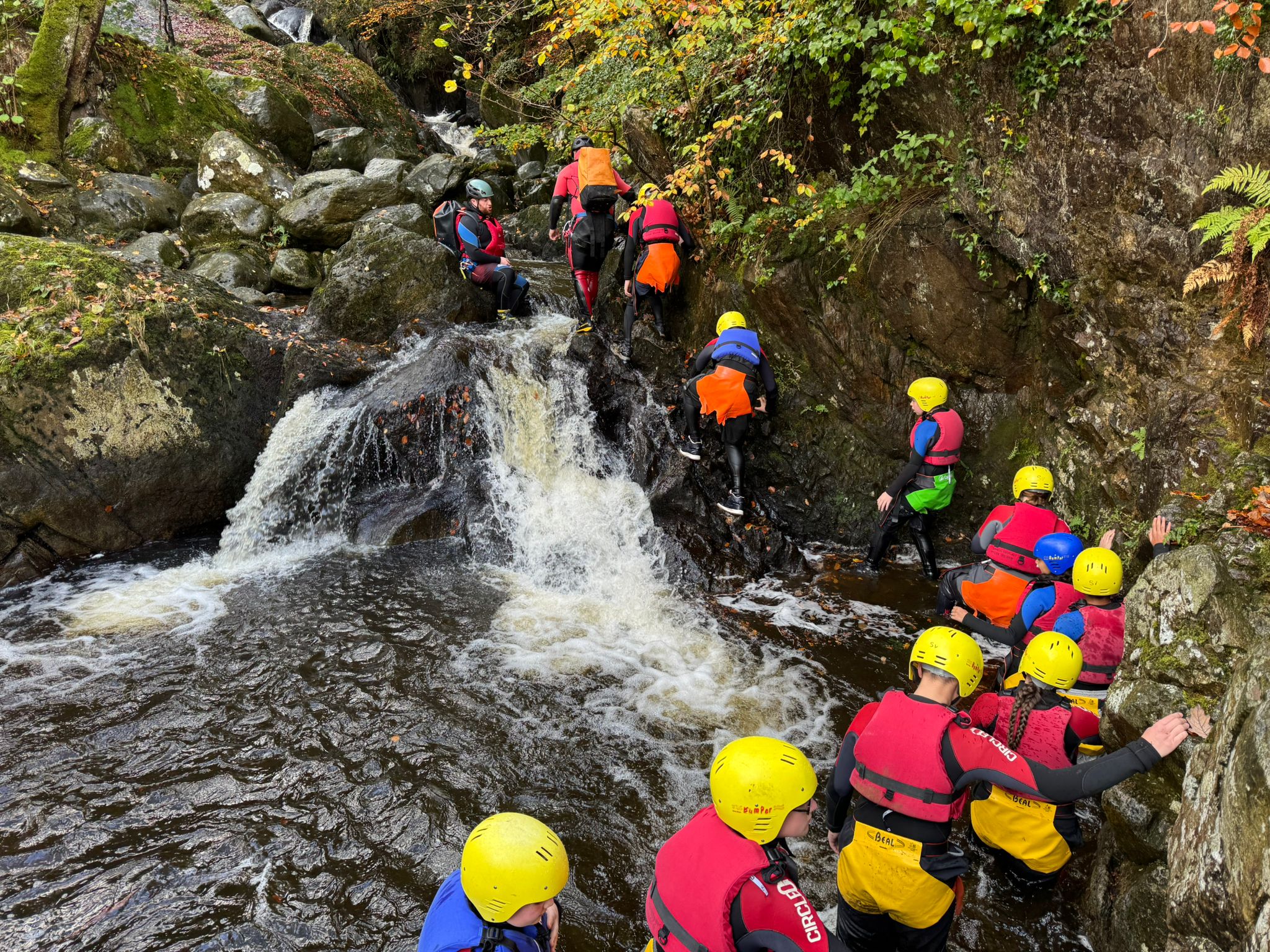 REN Scouts starting the gorge scrambling activity